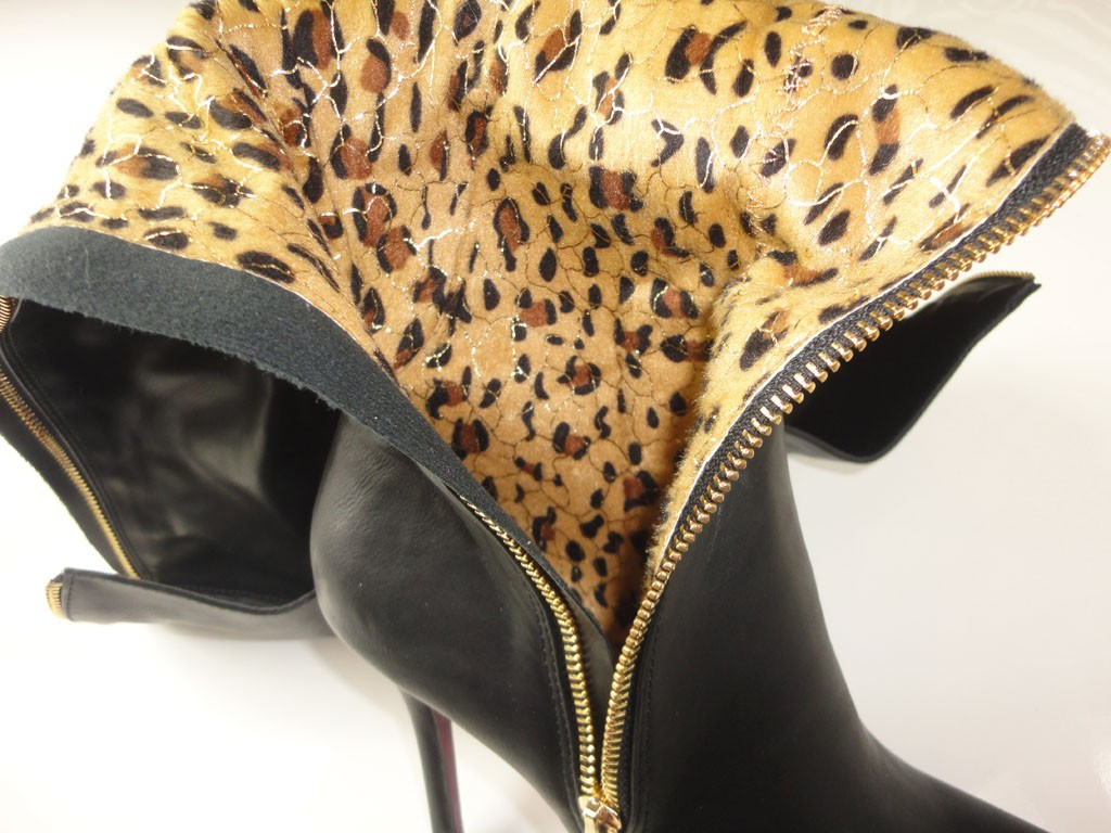 MELNI AUGSTIE STILETTO ZĀBAKI EKO ĀDA  - 6