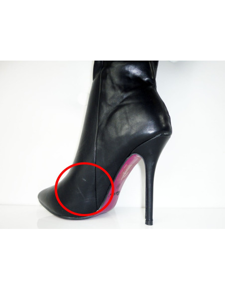 BOTTES HAUTES NOIRES ÉPINGLES EN CUIR ÉCOLOGIQUE  - 7