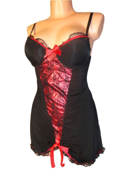 CHEMISE DE NUIT À NŒUDS ROUGES - 1