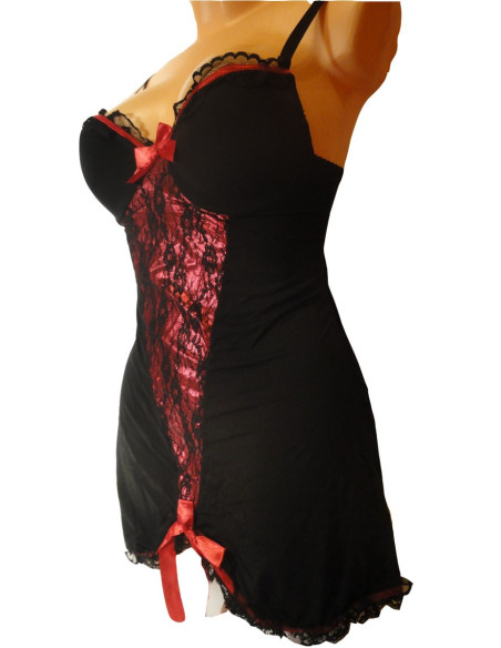 KOSZULKA KOKARDKI CZERWONA L SEXI STRINGI GRATIS