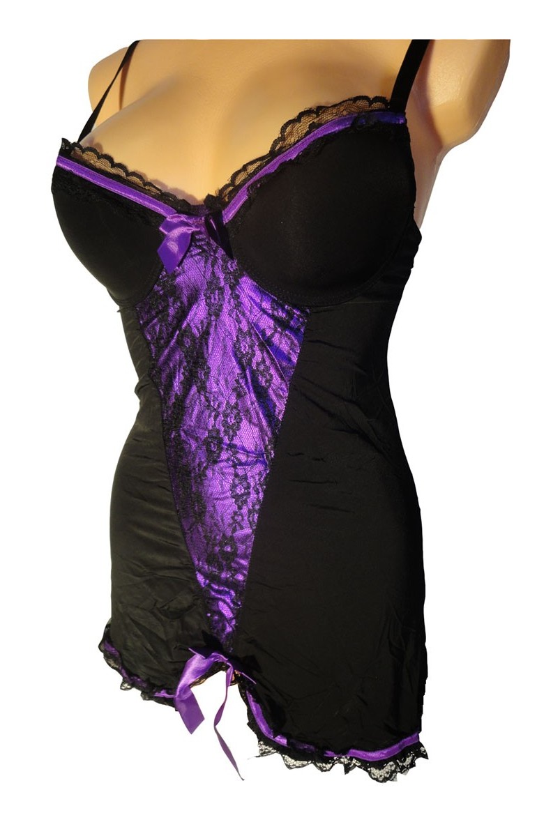 CHEMISE DE NUIT PUSH-UP S'INCLINE VIOLET - 1