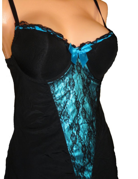 KOSZULKA KOKARDKI NIEBIESKIE XL SEXI STRINGI GRATIS