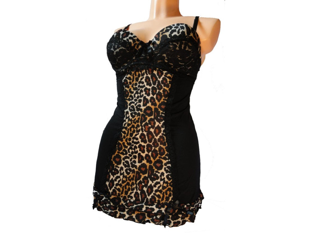 NAKTSKREKLS NAKTS HALĀTS PUSH-UP LEOPARDA APDRUKA MELNS - 2