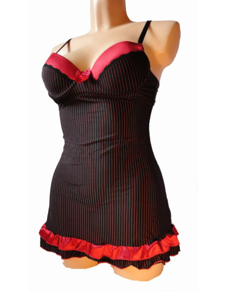 Rochie de noapte cu dungi roșii - 1