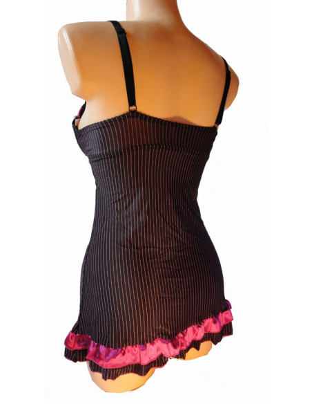 CHEMISE DE NUIT À RAYURES ROSES PUSHUP - 2